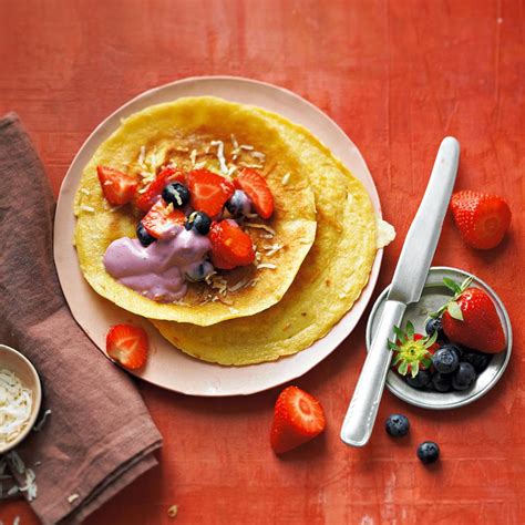 Kokos Pfannkuchen Mit Beeren Brigittede