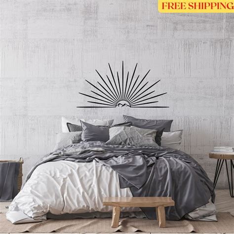 Nature Metal Wall Art Bedroom Decor Sunburst Mountain Wall Decor Indoor ...