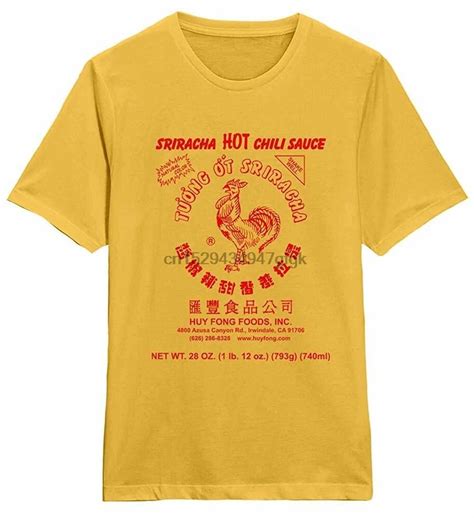 Sriracha Hot Chili Sauce Huy Fong Foods Official Mens T Shirt T Shirts