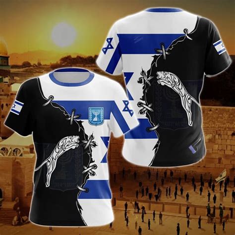 I Stand With Israel T Shirt Lion Pro Israel Shirt Israeli Flag Patriot