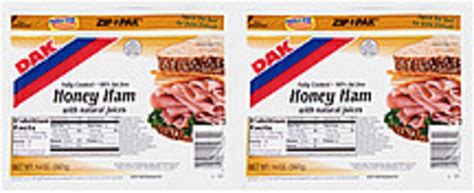 Dak Honey Ham With Natural Juices Sliced Honey Ham - 28 oz, Nutrition ...