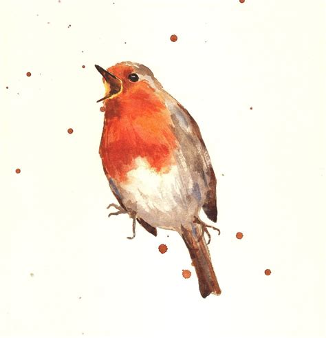 BIRD Art Prints robin bird Red ROBIN bird spotter by eastwitching