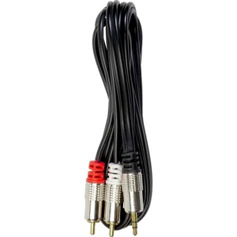 Cabo Storm Tech 1P2 Estéreo Para 2RCA Macho 1 8 Metro Preto