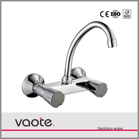 Double Handle Sink Wall Mounted Hot Cold Kitchen Faucet Sink Kitchen Faucet And Double