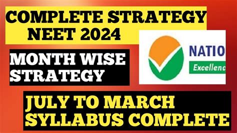 Complete Strategy Neet Month Wise Strategy Neet Neet