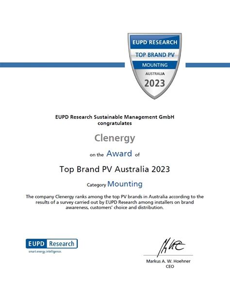 Clenergy Received Prestigious ‘top Brand Pv Australia Seal 2023 By