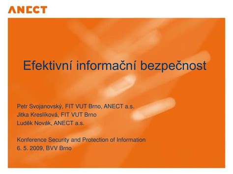 Ppt Efektivn Informa N Bezpe Nost Powerpoint Presentation Free