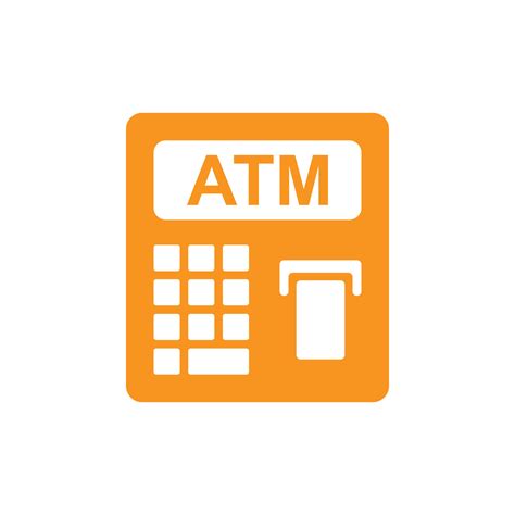 Eps10 Orange Vector ATM Abstract Solid Icon Isolated On White