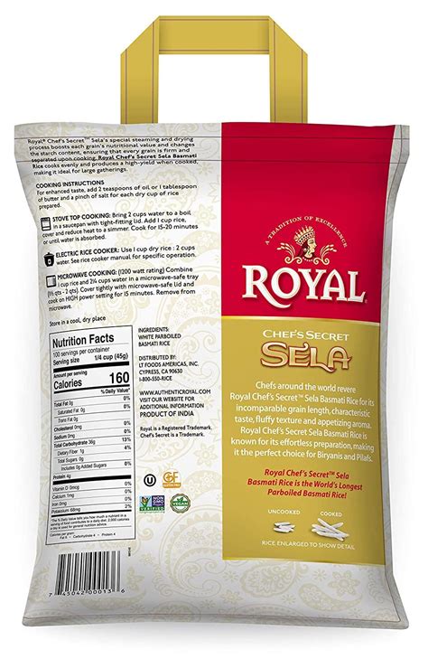 Royal Chefs Secret Extra Long Basmati Rice 10lb Parboiled Sella Rice