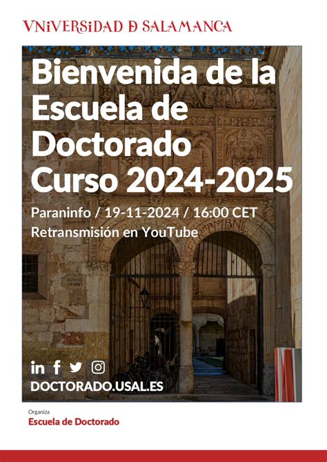 Bienvenida De La Escuela De Doctorado Para El Curso 2024 2025