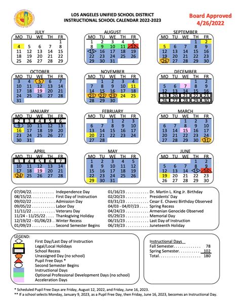 Lausd Calendar To