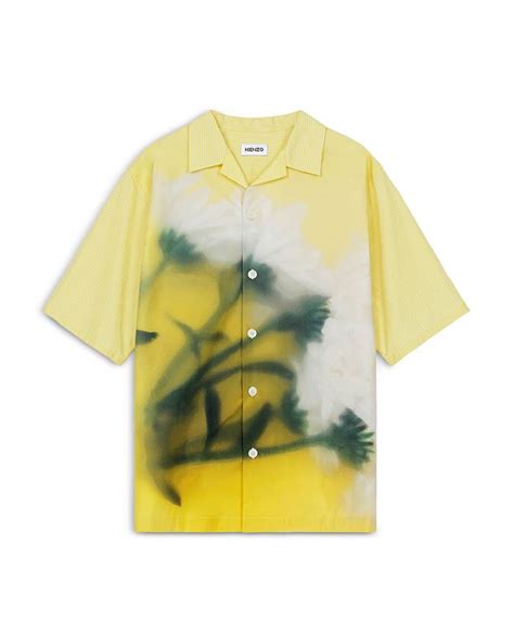 Kenzo Cotton Floral Print Regular Fit Button Down Camp Shirt