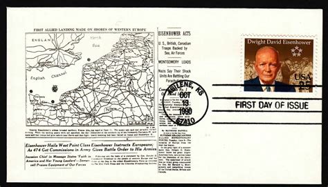 Dwight D Eisenhower Sc D Day Normandy Map Cachet Hipstamp