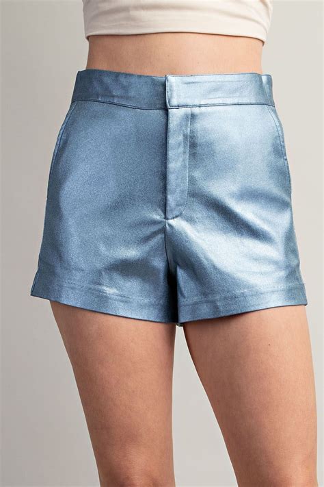 Holly High Waist Metallic Shorts Heart N Soul Boutique