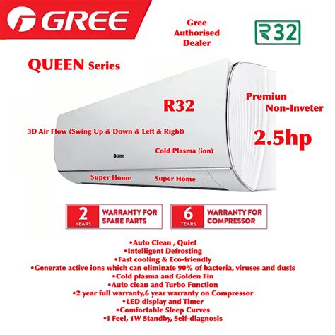 Gree Premium Non Inverter Aircond Queen Series Hp R Gwc Ace