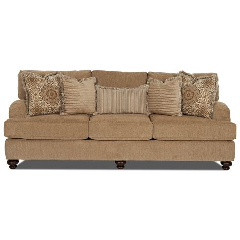 Klaussner Declan Traditional Sofa With Turned Feet Royal Furniture