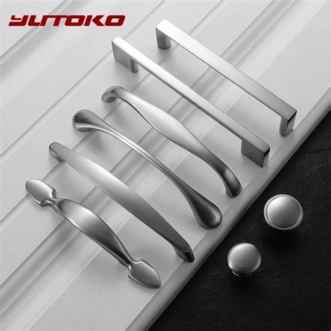 Yutoko Schrank Griffe Zink Legierung Moderne Silber T R Griffe Elegante