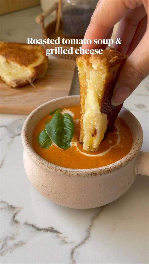 Roasted Tomato Soup And Grilled Cheese Soup Recipe Quick And Easy