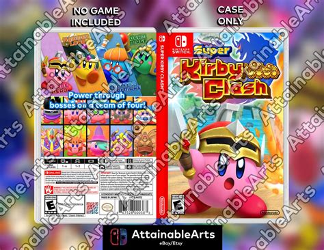 Super Kirby Clash Nintendo Switch Custom Covers Physical Game Cases