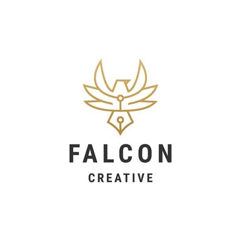 Falcon line logo design template 14828533 Vector Art at Vecteezy