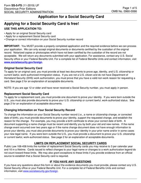Form Ss 5 Fs Download Fillable Pdf Or Fill Online Application For A Social Security Card