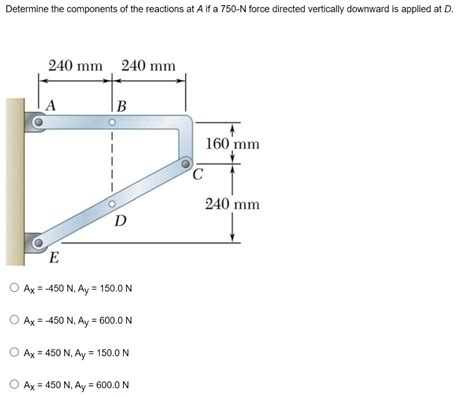 Solved Determine The Components Of The Reactions At A If A Chegg