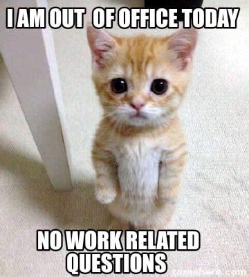 Meme Creator - Funny I AM OUT OF OFFICE TODAY No work related questions Meme Generator at ...