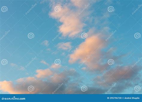 Colorful Clouds on the Blue Sky at Sunset Stock Photo - Image of ...