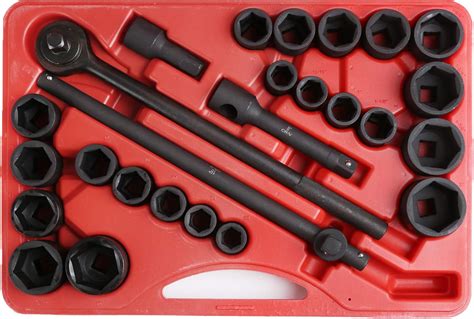 27pc Impact Socket Set 3 4 Inch Drive Metric SAE Standard Automotive