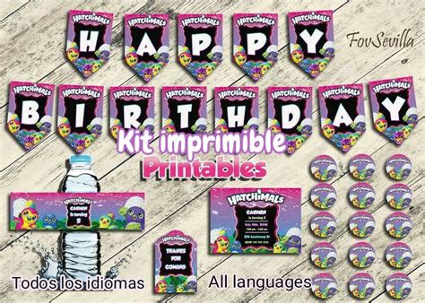 Hatchimals Kit Personalizado Hatchimals Kit Cumplea Os Hatchimals Kit