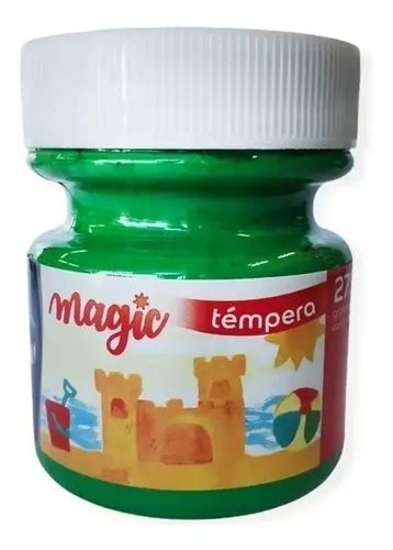 Tempera Albamagic Pote 275g Colores Clasicos Jardin Escolar Color Verde