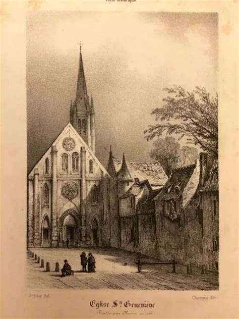 PARIS VUE DE l ancienne église Sainte Geneviève gravure début XIXe