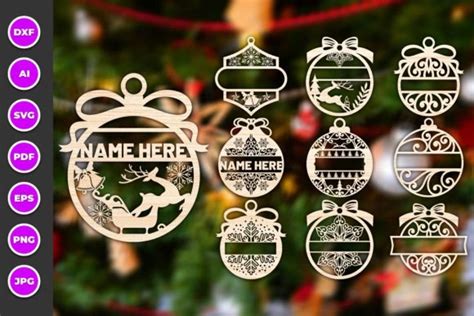 Christmas Ornament Laser Cut Svg Bundle Graphic By Laijuakter