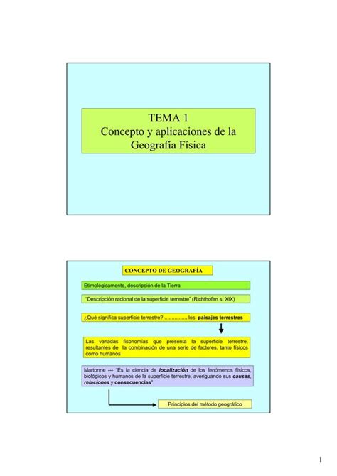 Tema 1 Concepto Geografía Física Pdf