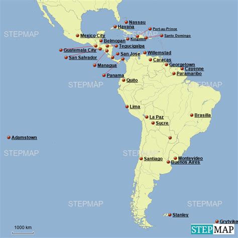 Latin America Map Countries And Capitals Hayley Drumwright