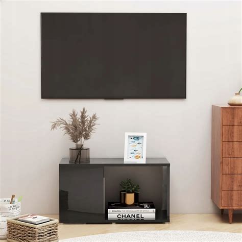 Szafka RTV Stolik Pod TV Komoda Czarna 60x24x32cm 11761626528