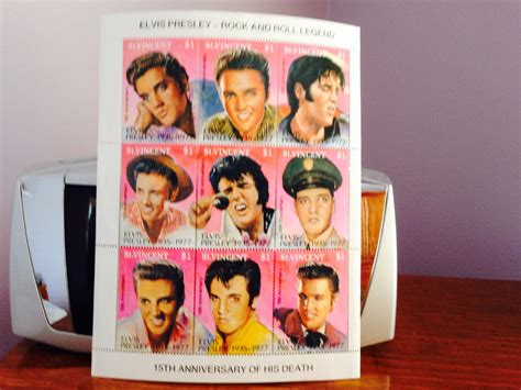 The Elvis Presley Stamps From St Vincent 1991 By Studio53jewelry