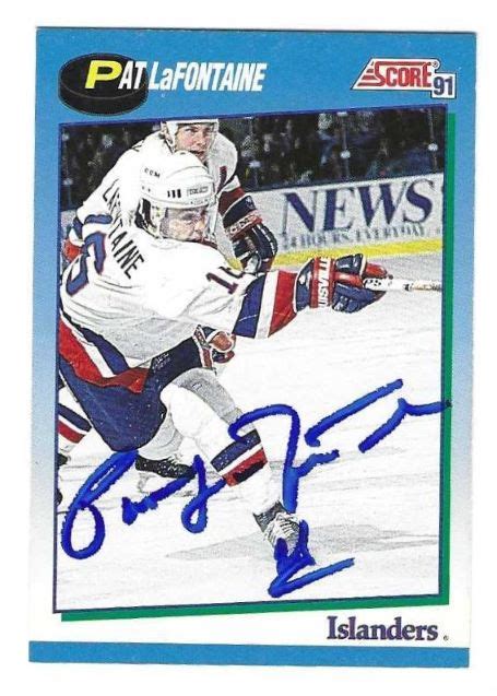 Autographed PAT LAFONTAINE 1991-92 Score Canadien #480 New York ...