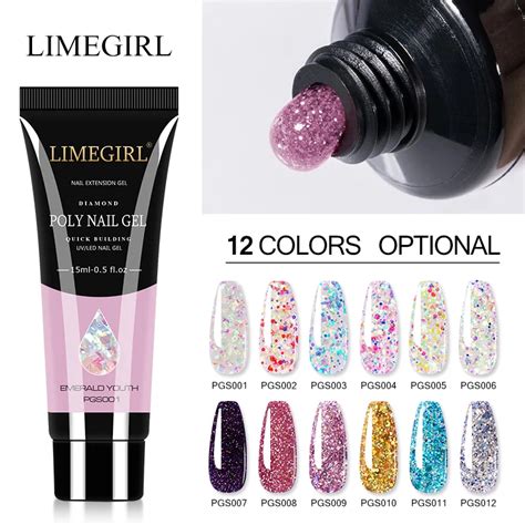 Limegirl Ml Glitter Poly Nail Gel Extension Gel Polish Set All For