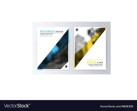 Cover Design Blue And Yellow Template Brochure Vector Image