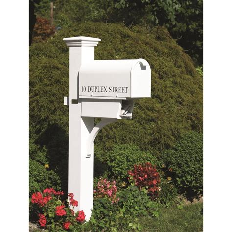 Good Directions Duplex White Mailbox Post At