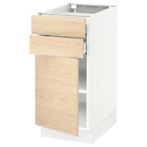 Sektion Maximera Base Cabinet W Door2 Drawers Whiteaskersund Light Ash Effect 15x24x30 Ikea