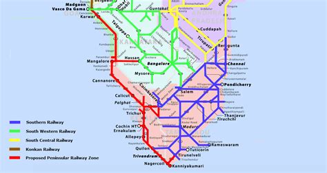 South India Railway Map