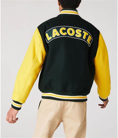 Letterman Yellow And Green Lacoste Two Tone Varsity Jacket Jacket Makers