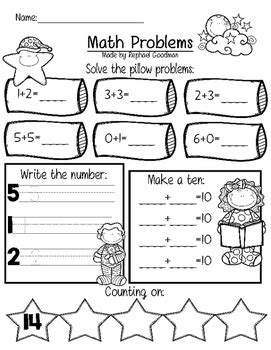 Math worksheet #2 - Free item from my 6 year old. | TpT