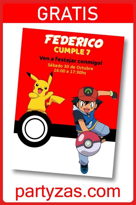 Invitaci N Pokemon Editable Gratis