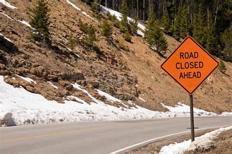 Road Closed Ahead Sign Stock Photography - Image: 9210282