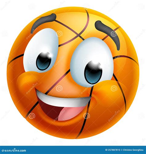 Basketball Ball Emoticon Face Emoji Cartoon Icon Stock Vector ...