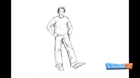 How To Draw A Person Standing Youtube