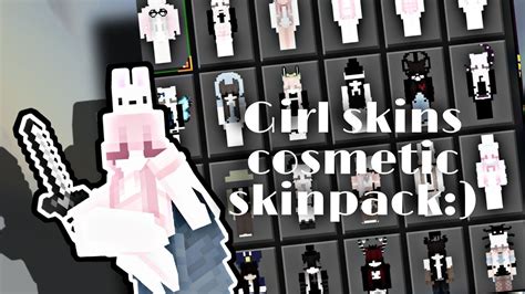 Girls Skins With Cosmetics For Mcpe D Youtube